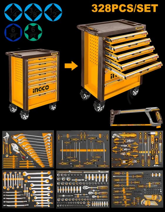 328 Pcs tool chest set