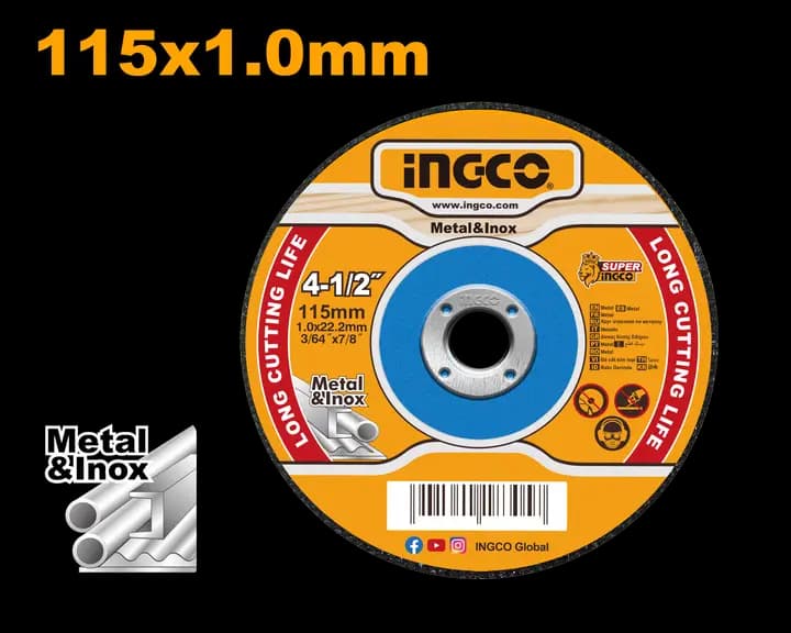 Abrasive metal cutting disc