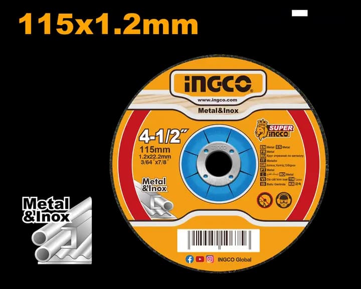 Abrasive metal cutting disc