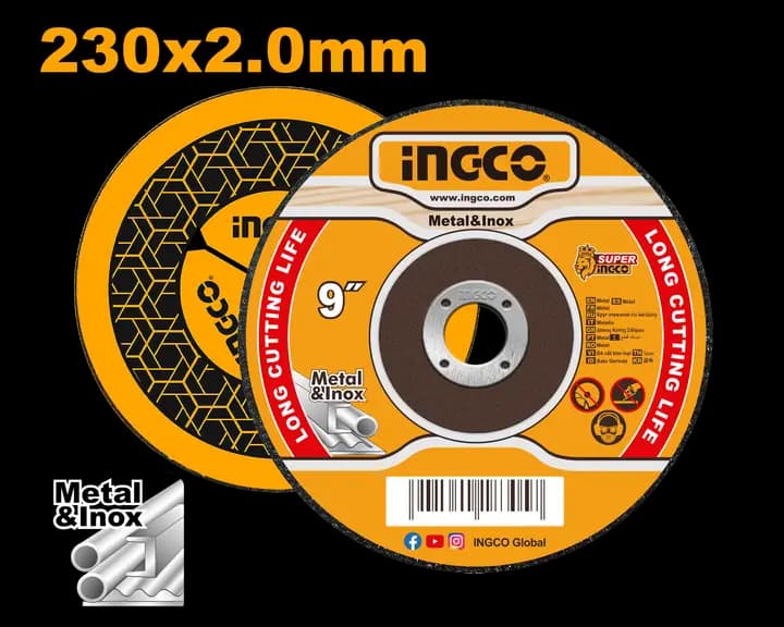 Abrasive metal cutting disc