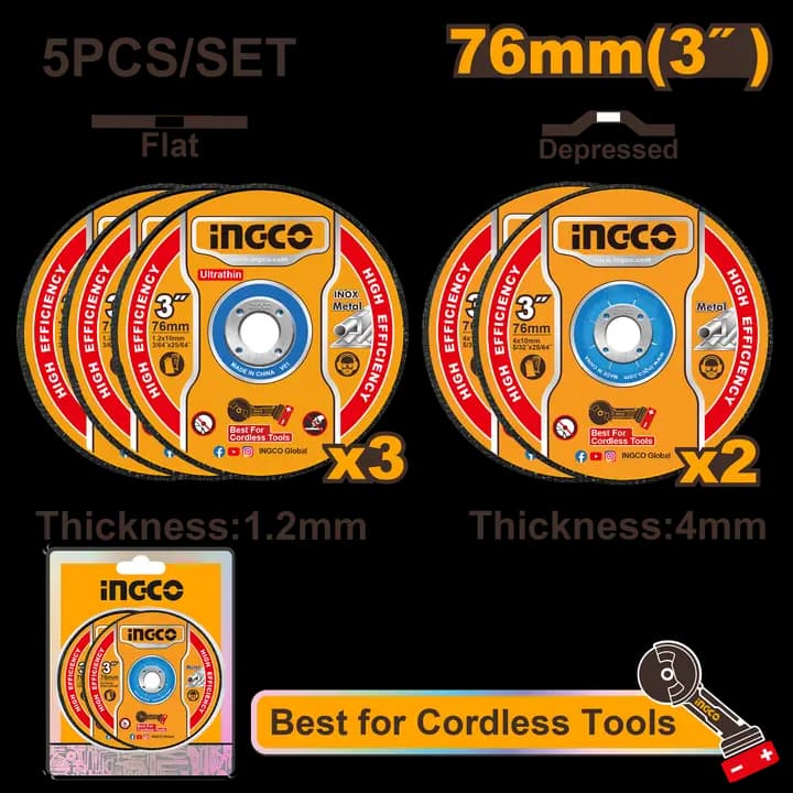 5PCS Abrasive metal cutting and grinding disc set