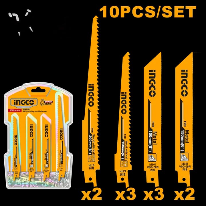 Reciprocating saw blades set