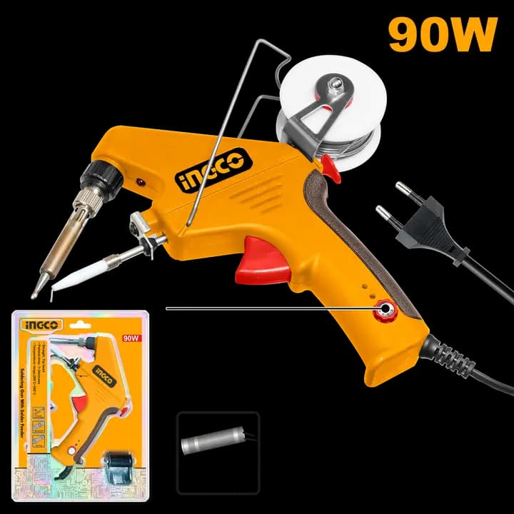 Soldering gun with solder feeder